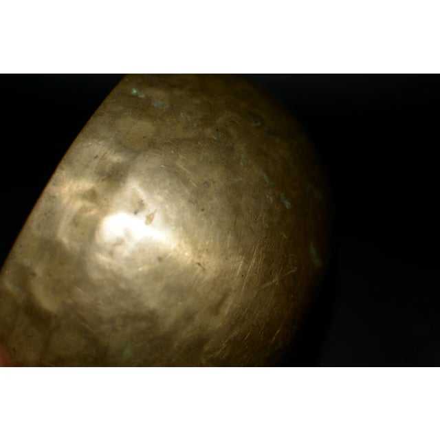 Gold Antique Singing Bowl Hand Hammered E Tone- 4 Pieces For Sale - Image 8 of 12