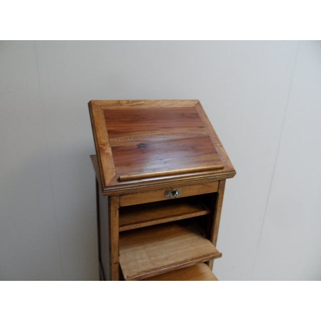 Wood Filing Cabinet with Roller Shutter with Lectern, 1890s For Sale - Image 7 of 12