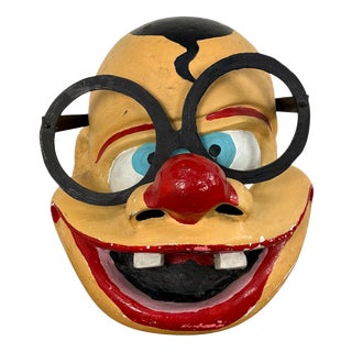 Large Vintage Carnival Clown Mask in Fiberglass, 1990s For Sale