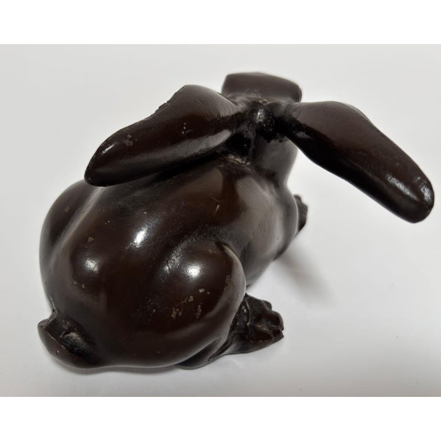 Japanese Hand Cast Bronze Rabbit Hare For Sale In Palm Springs - Image 6 of 9