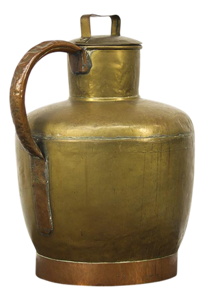 Large Rustic Farmhouse French Brass Canne à Lait or Milk Jug