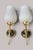 Vintage Wall Sconces in Brass and Opaline Glass from Arlus, 1950s, Set of 2 For Sale - Image 3 of 18
