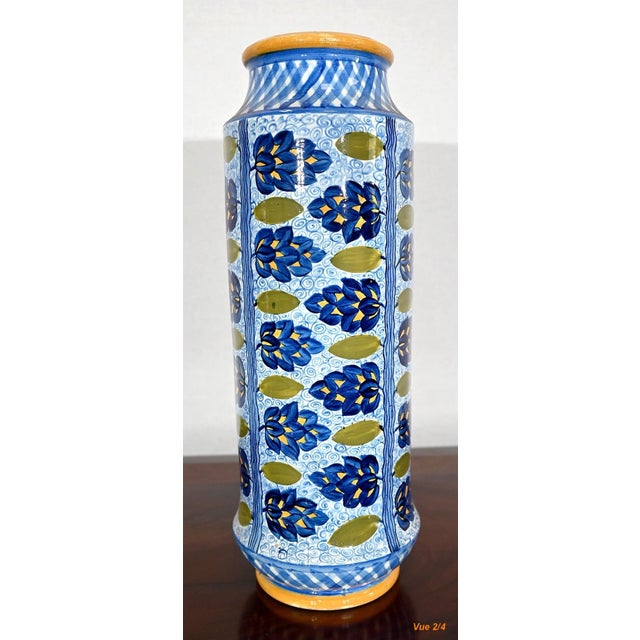 Blue Porcelain Roller Vase, 20th Century For Sale - Image 8 of 17