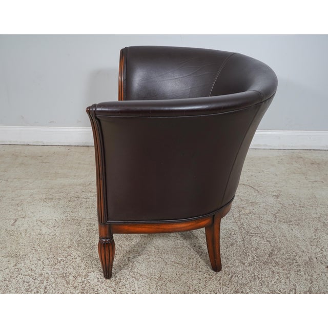 Pair of Theodore Alexander Leather Club Chairs Chairish