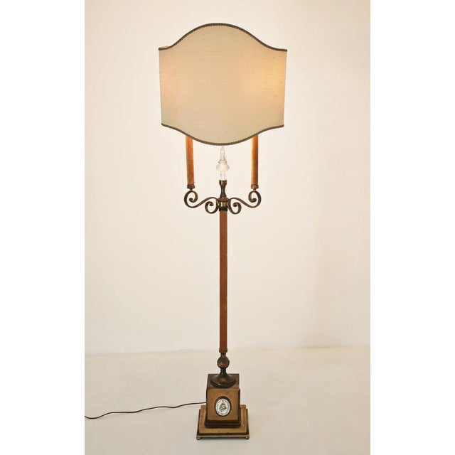 Brown Neoclassical Brass Floor Lamp, Italy, 1940s For Sale - Image 8 of 18