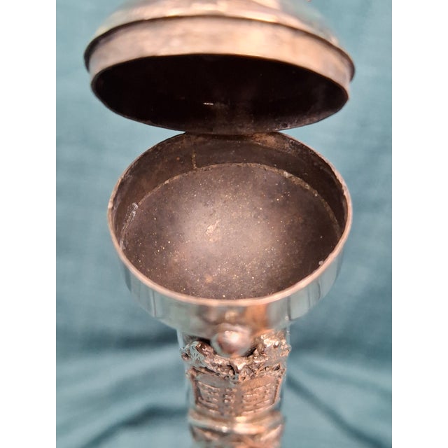Rare Antique 19th C. 84 Silver Torah Pointer Yad With Besamim Spice Holder Moscow For Sale - Image 14 of 18