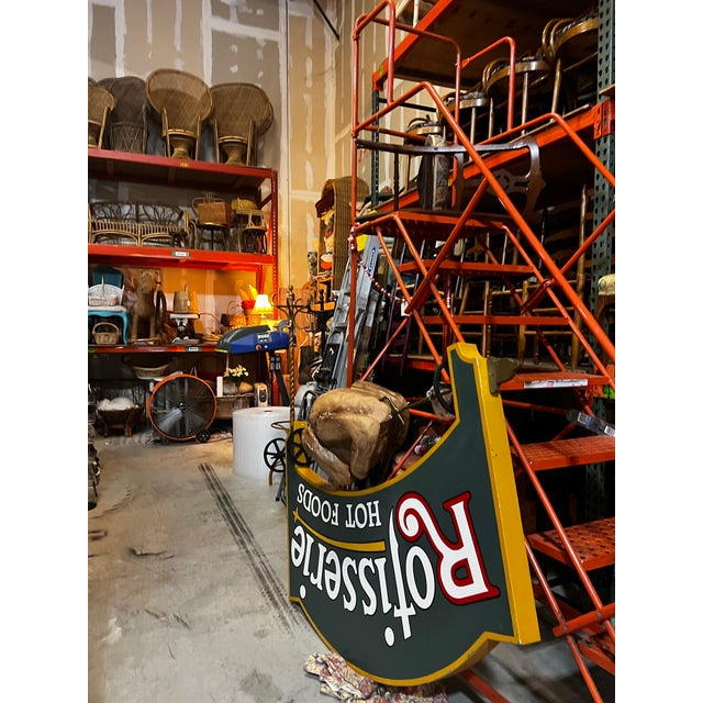 Green Oversized Rotisserie Chicken Hot Foods Kitchen Advertisement Sign For Sale - Image 8 of 13