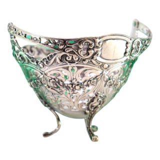 Silver Candy Box with Floral Cut-Out Motifs For Sale