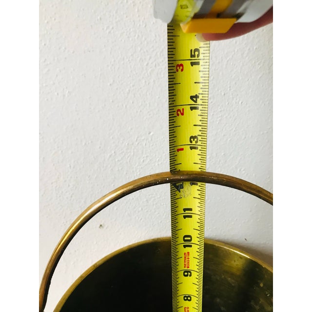 Rustic European Charming Geometric Etched Vintage Brass Water Bucket For Sale - Image 3 of 10