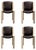 Chair 300 in Wood and Sørensen Leather by Joe Colombo, Set of 4 For Sale