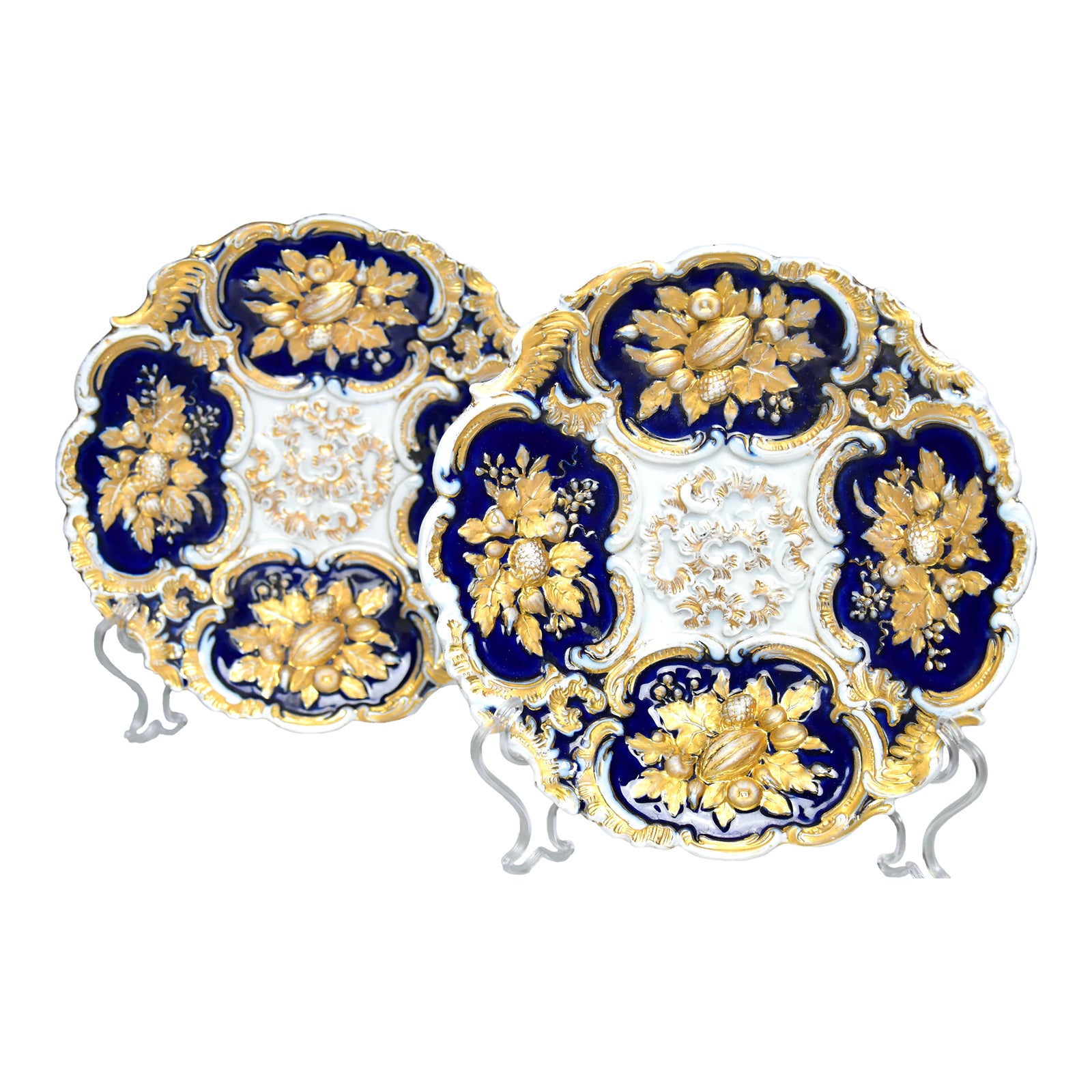 19th Century Rococo Revival Meissen Cabinet Plates - A Pair | Chairish