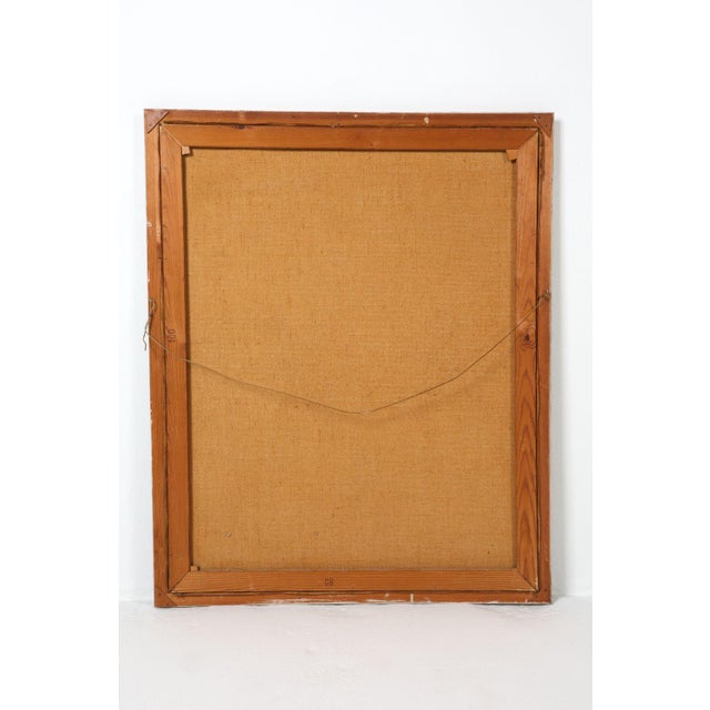 Mid-Century Modern Vintage Oil Painting of Parisian City "Montmartre" For Sale - Image 3 of 5