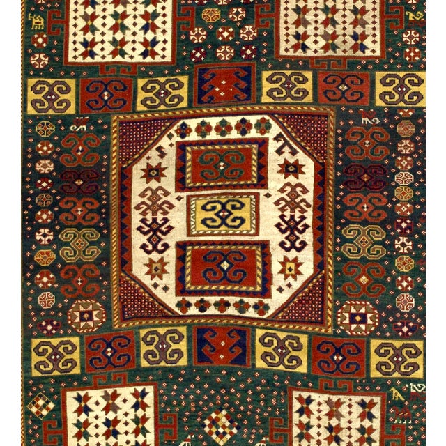 Late 19th Century Antique Caucasian Karachov Kazak Rug 6’4” X 7’0" For Sale - Image 5 of 5