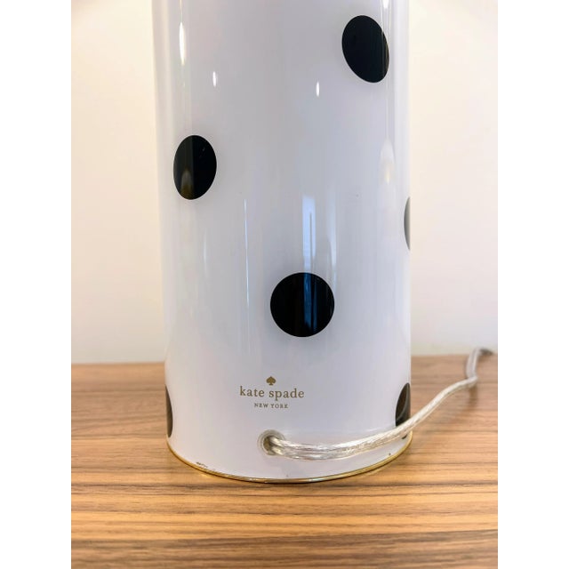 Contemporary Kate Spade Deco Polka Dot Lamp in Black and Ivory White For Sale In Columbus - Image 6 of 9