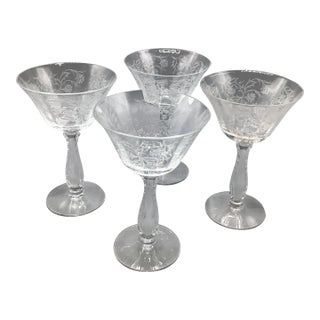 Fostoria Heather Champagne/Tall Sherbet Glasses Set of 4 For Sale