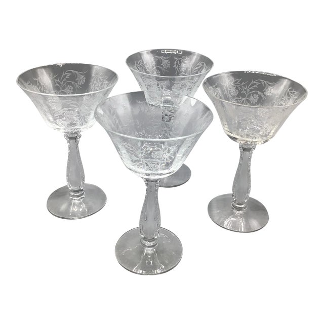 Fostoria Heather Champagne/Tall Sherbet Glasses Set of 4 For Sale