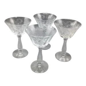 Vintage Fostoria Heather Champagne/Tall Sherbet Glasses Set of 4