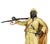 Vienna bronze Arabian warrior sculpture in polychrome bronze, designed as a standing male figure carrying a rifle over his...