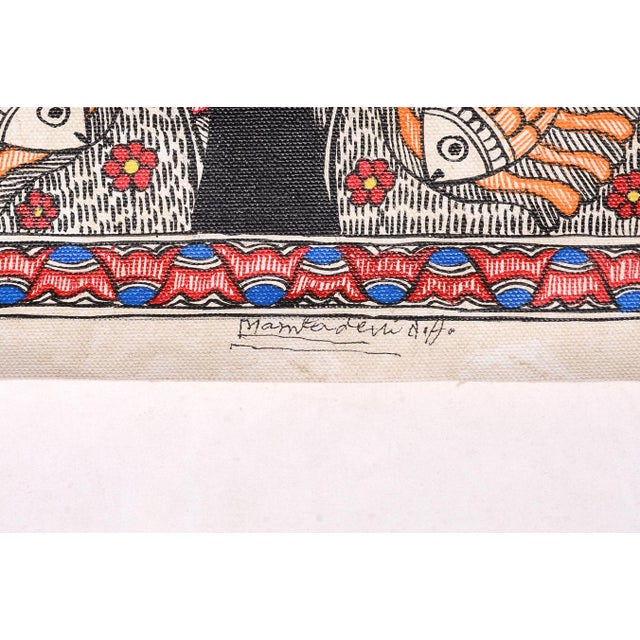 Folk Art The Tree of Life: A Celebration of Birds and Nature — Hand-Painted Madhubani Painting by National Award-Winning Artist Mamta Devi For Sale - Image 3 of 4
