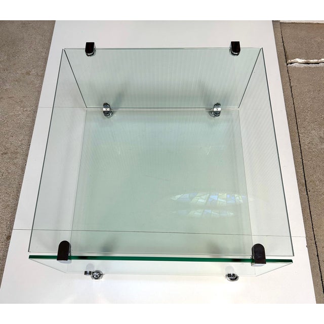 Minimalist Glass and Chrome Side Table attributed to Draenert, West Germany, 1960s For Sale - Image 17 of 18