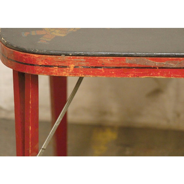 Vintage Chinese Square Folding Card Table For Sale - Image 6 of 12