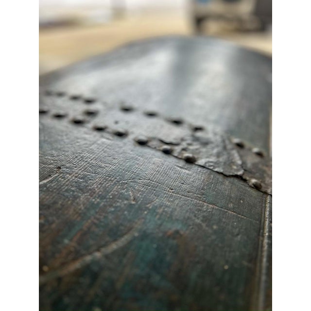 Verdigris 1796 Antique Scandinavian Dowry Trunk For Sale - Image 8 of 10