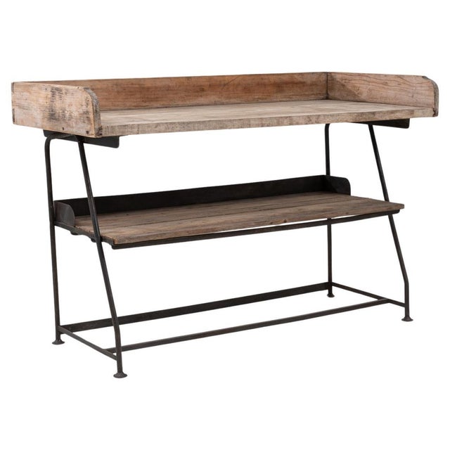 20th Century French Iron Bakery Table with Wooden Top For Sale - Image 10 of 18