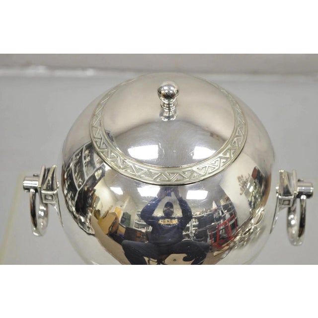 Antique Art Deco Gorham Figural Silver Plated Ball Form Hot Water Samovar For Sale - Image 10 of 12