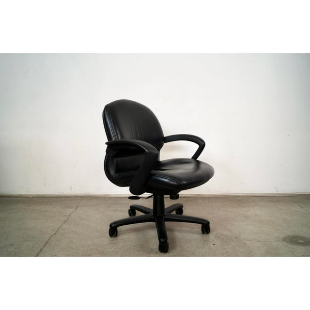 椅子 vintage 90's Postmodern Chair 1990's Postmodern Steelcase Black Leather Office Desk Chair