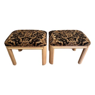 Thomasville Fascination Small Upholstered Benches Modern Contemporary 1990s, a Pair For Sale