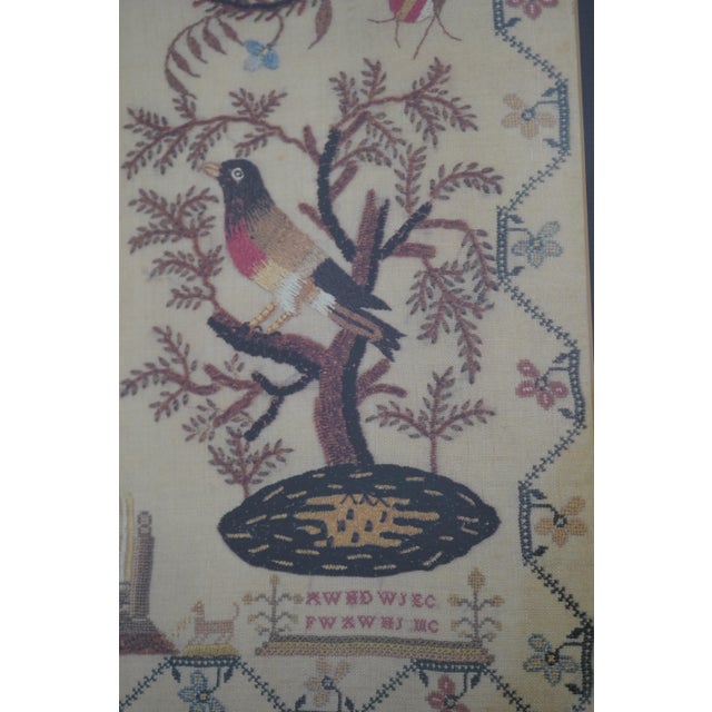 Framed & Matted Early American Style Sampler Print For Sale - Image 9 of 12