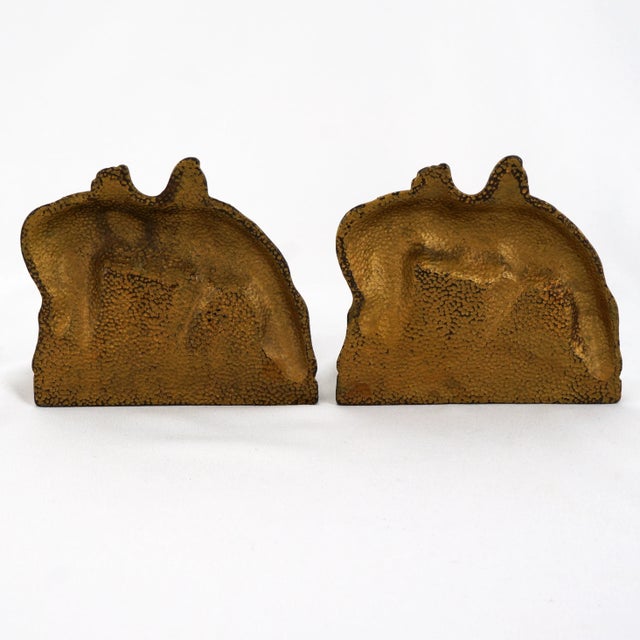 1920s Pair of Riderless Horse Bookends Cast Iron 1920's For Sale - Image 5 of 7