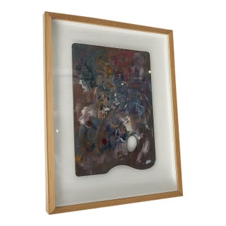 Late 20th Century Paint Palette Magentas in Float White Oak Frame For Sale