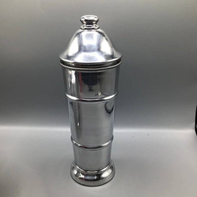 1960s Aluminum Kraftware Cocktail Shaker With Italian Mascot Ice Bucket and Tongs-Set of 3 For Sale - Image 5 of 13