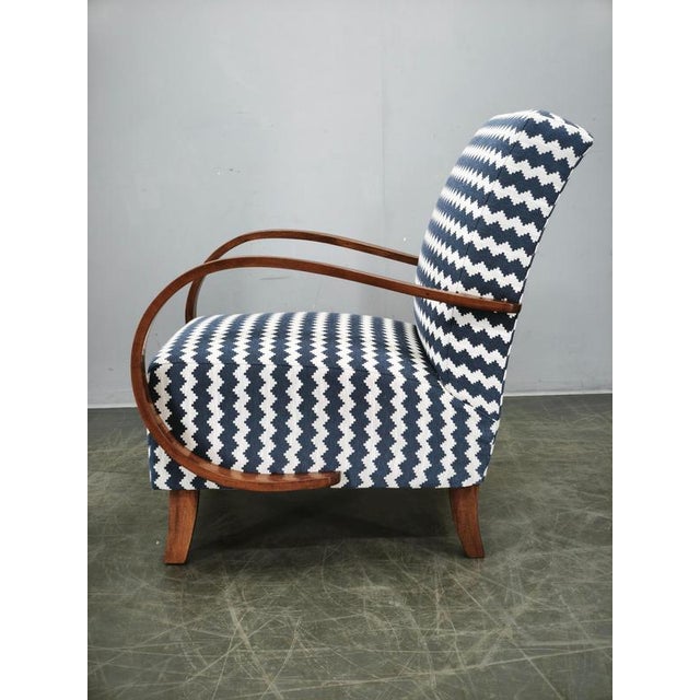 Art Deco Lounge Chair by Jindřich Halabala, Czechoslovakia, 1940s For Sale - Image 6 of 13