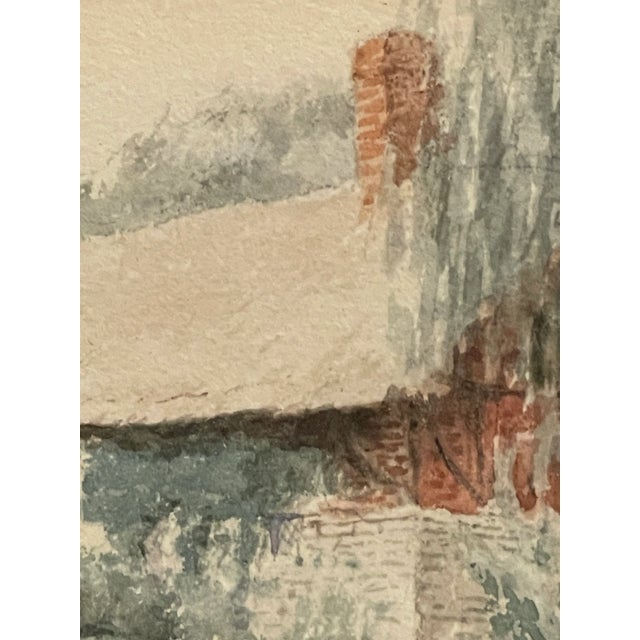 Jane Brewster Reid Cottage Floral 1930's Watercolor Anne Hathaway's, Framed For Sale - Image 11 of 15