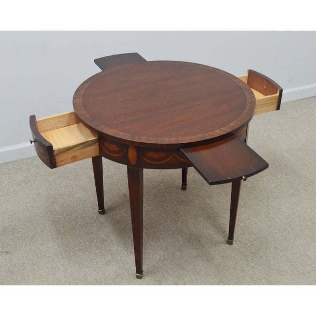 Brown Baker Inlaid Accent Side Table For Sale - Image 8 of 12