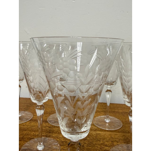 Libbey Rock Sharpe Wine Glasses, Set of Seven For Sale In San Francisco - Image 6 of 12