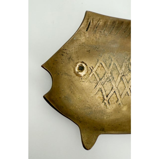 1950s 1950s Japanese Brass Fish Dish For Sale - Image 5 of 8