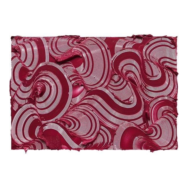 Splendid I, Textured Contemporary Painting, Magenta Strokes, Abstract, 2020 For Sale