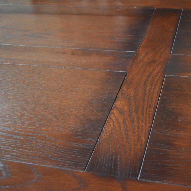 Mission Mission Stow Leaf Table With #240 Chair Dining Set - Dark Oak For Sale - Image 3 of 11