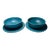Vintage Pair of Ralph Lauren Wooden Serving Bowls With Under Liners in Blue - 4 pcs For Sale