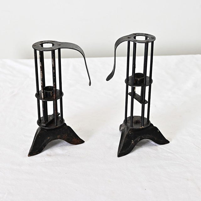 19th Century Pair of French 19th Century Iron Candle Stables For Sale - Image 5 of 10