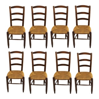 French Dining Chairs in the Style of Charlotte Perriand Set of 8 For Sale