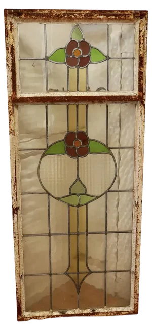 Antique Arts and Crafts Stained Glass Window, 1900