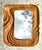 Tan Vintage Hand Carved Wave Mirror For Sale - Image 8 of 12