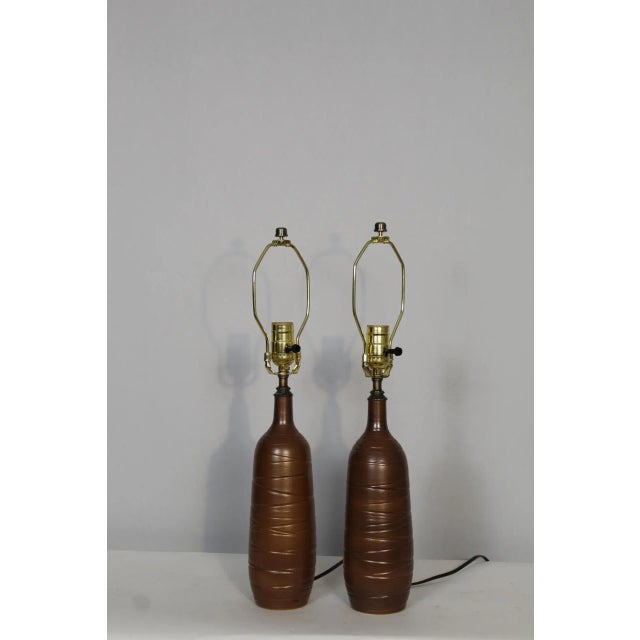 Mid 20th Century Pair of Antonio Zen Influence Lamps For Sale - Image 10 of 11