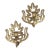 Mid 20th Century Hollywood Regency Solid Brass Leaf Sconces-a Pair For Sale