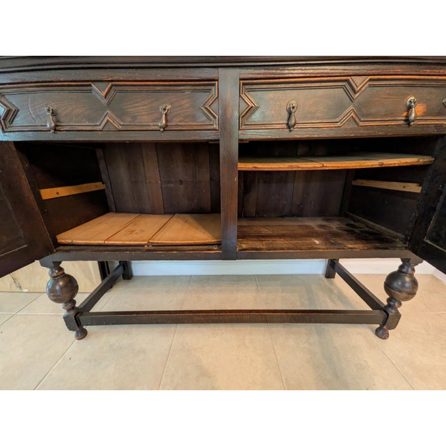 Antique Jacobean Sideboard For Sale In Miami - Image 6 of 7