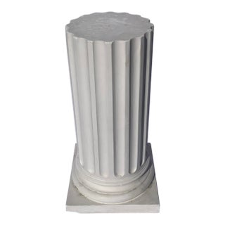 Plaster Corinthian Fluted Column Pedestal For Sale